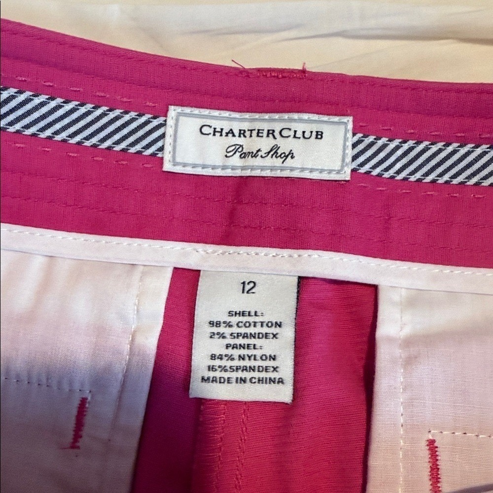 Charter Club Fuchsia Tummy Slimming Classic Fit Women's Shorts size 12 NWT - Picture 8 of 10